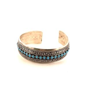 925 Sterling silver and turquoise cuff bracelet 21.2g